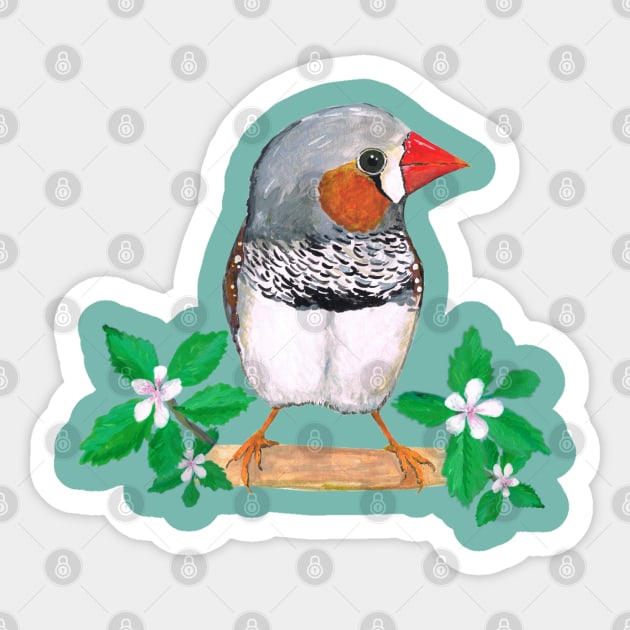 Zebra finch Sticker by Bwiselizzy